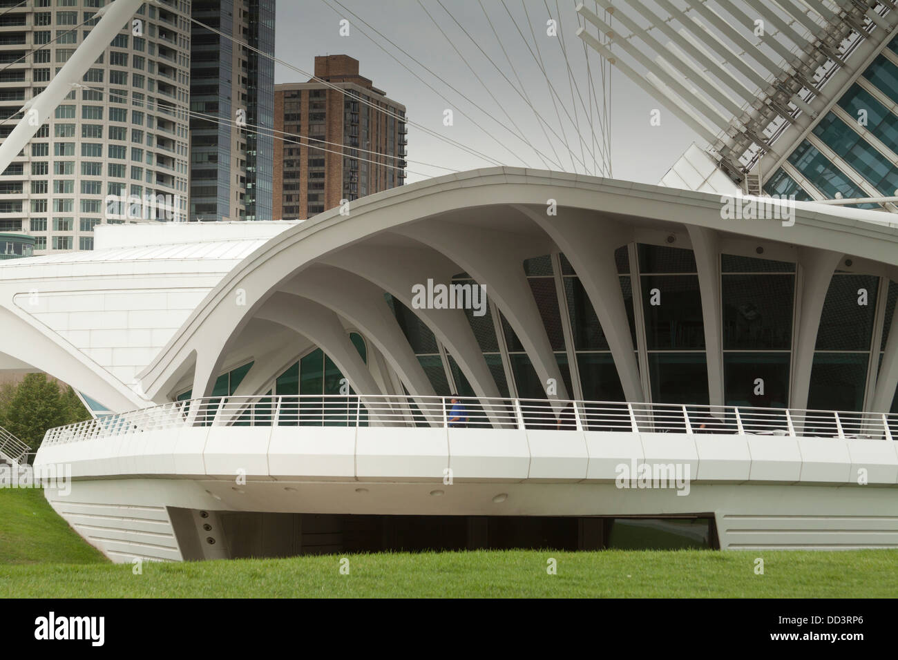 Le Milwaukee Art Museum (MAM) : Le Pavillon Quadracci créé par l'architecte espagnol Santiago Calatrava Banque D'Images