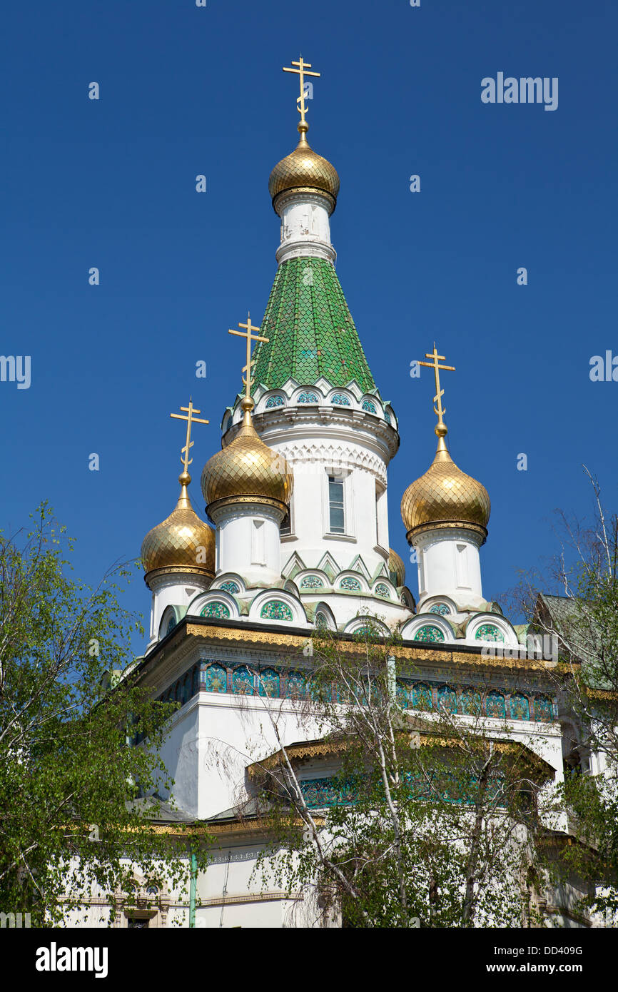 L'église russe de Sofia dans la capitale de Sofia, Bulgarie. Banque D'Images