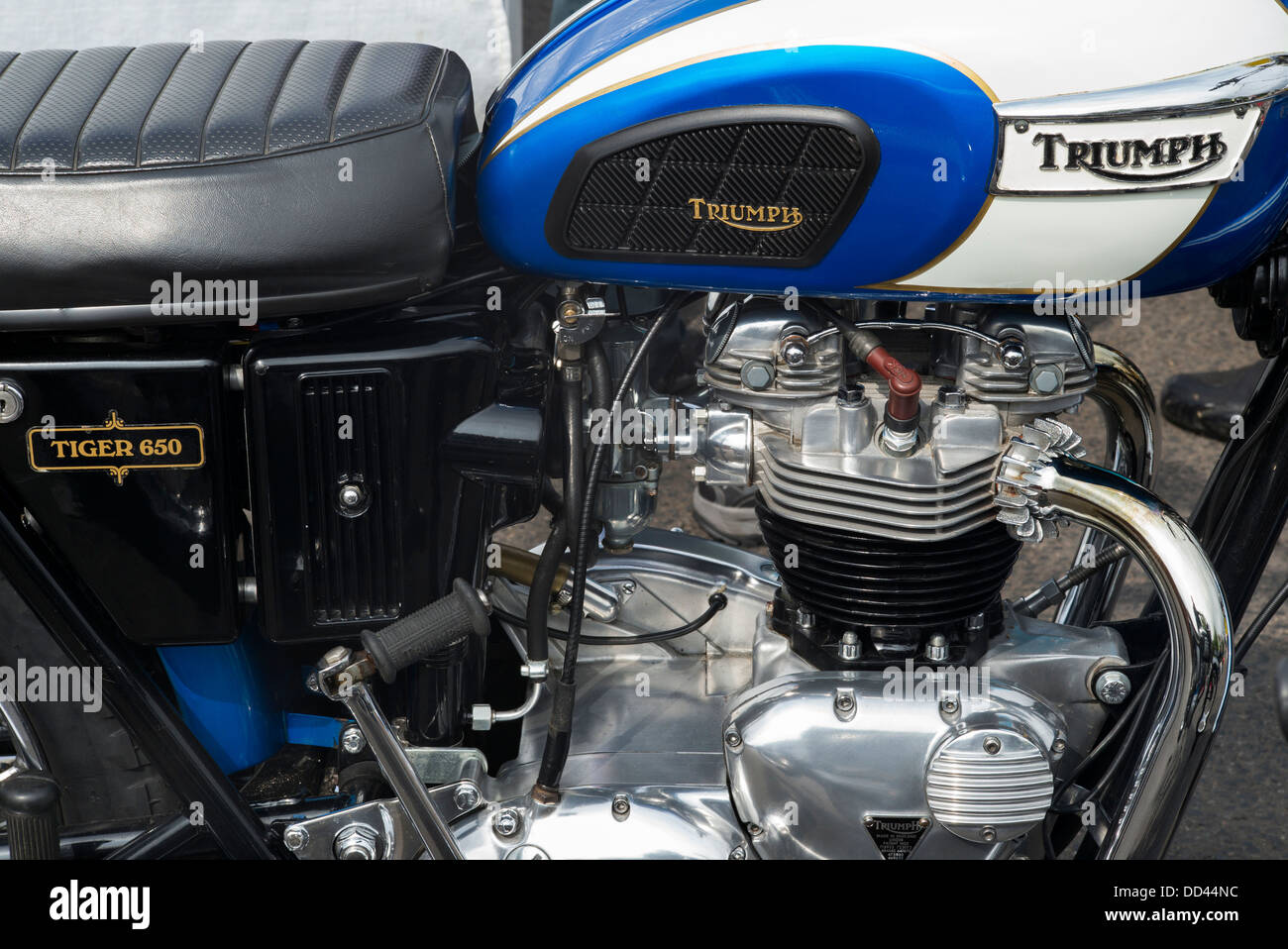 Triumph Tiger 110 650 cm³ Twin motorcycle. Moto classique britannique Banque D'Images