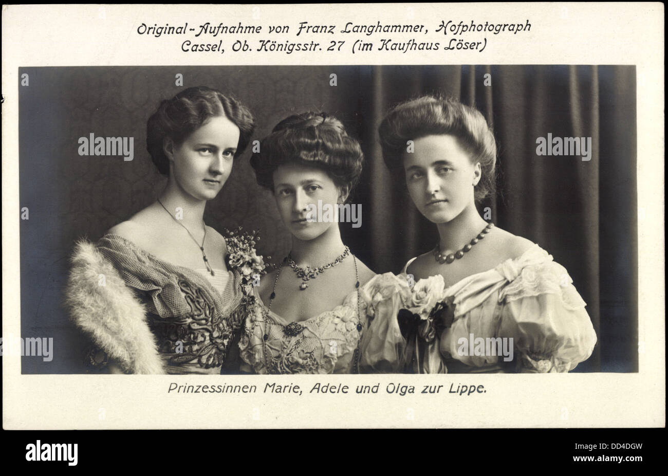 Prinzesinnen ak, Adele Marie Olga und zur Lippe, Portrait ; Banque D'Images