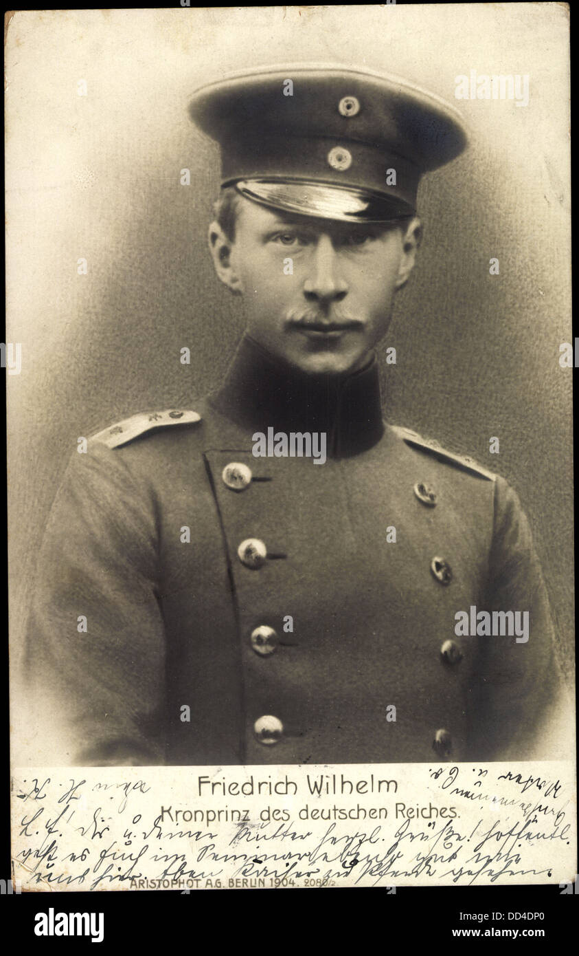 Ak Kronprinz Friedrich Wilhelm des deutschen Reiches Preußen, ; Banque D'Images