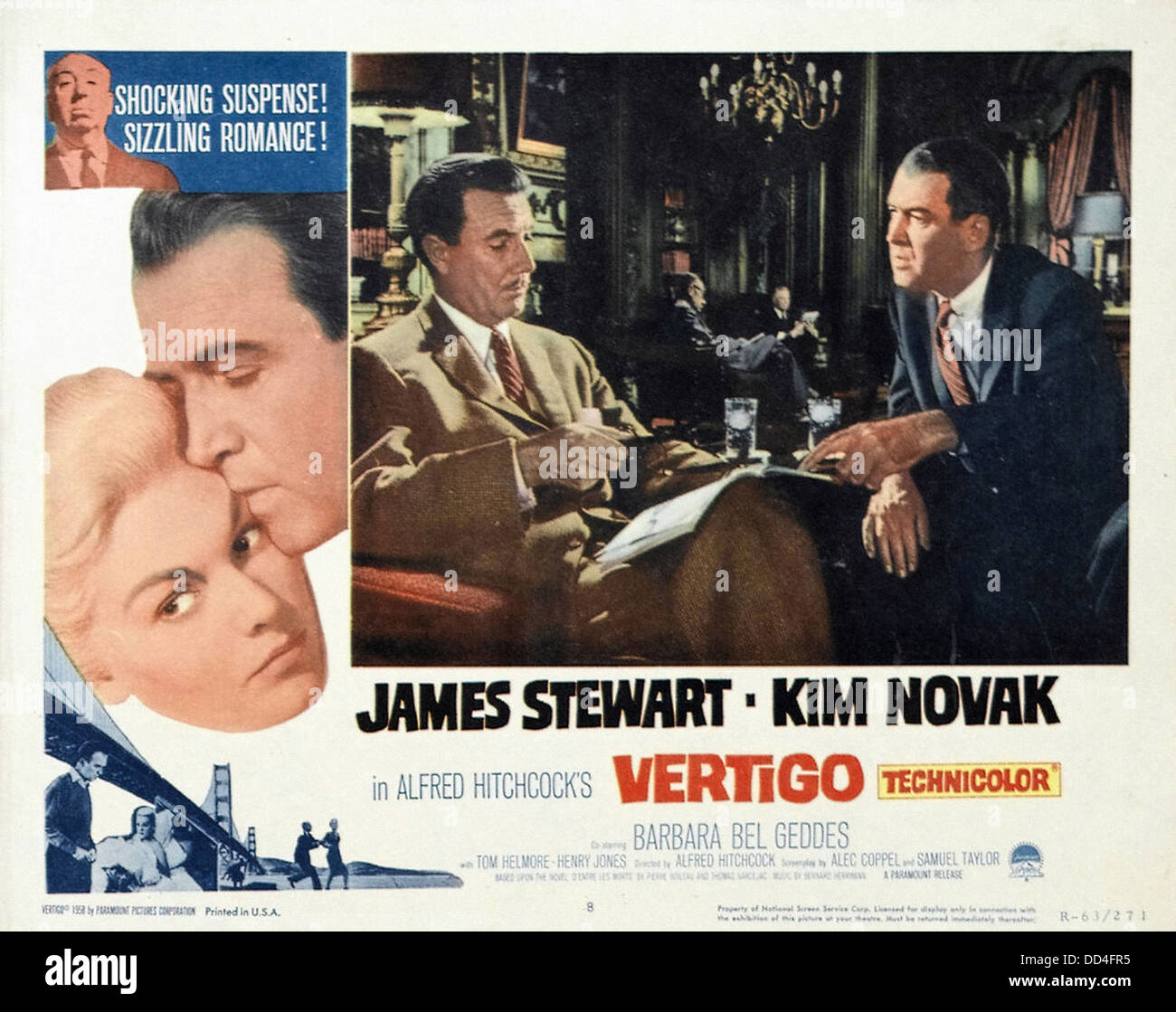 VERTIGO - Affiche - film réalisé par Alfred Hitchcock - 1958 Paramount Banque D'Images