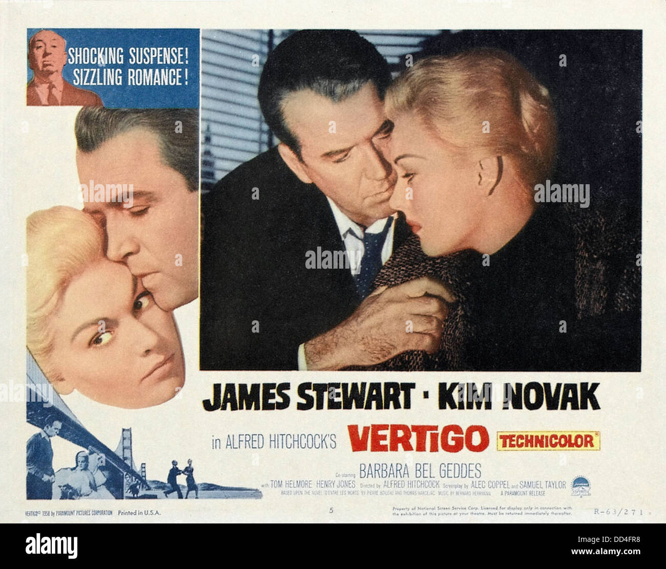 VERTIGO - Affiche - film réalisé par Alfred Hitchcock - 1958 Paramount Banque D'Images