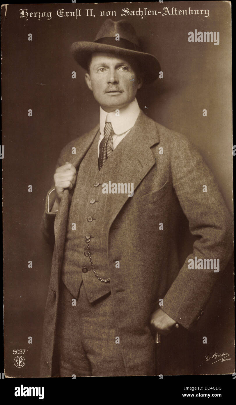 Ak Herzog Ernst II von Sachsen Altenburg, NPG, 5037 ; Taschenuhr Banque D'Images