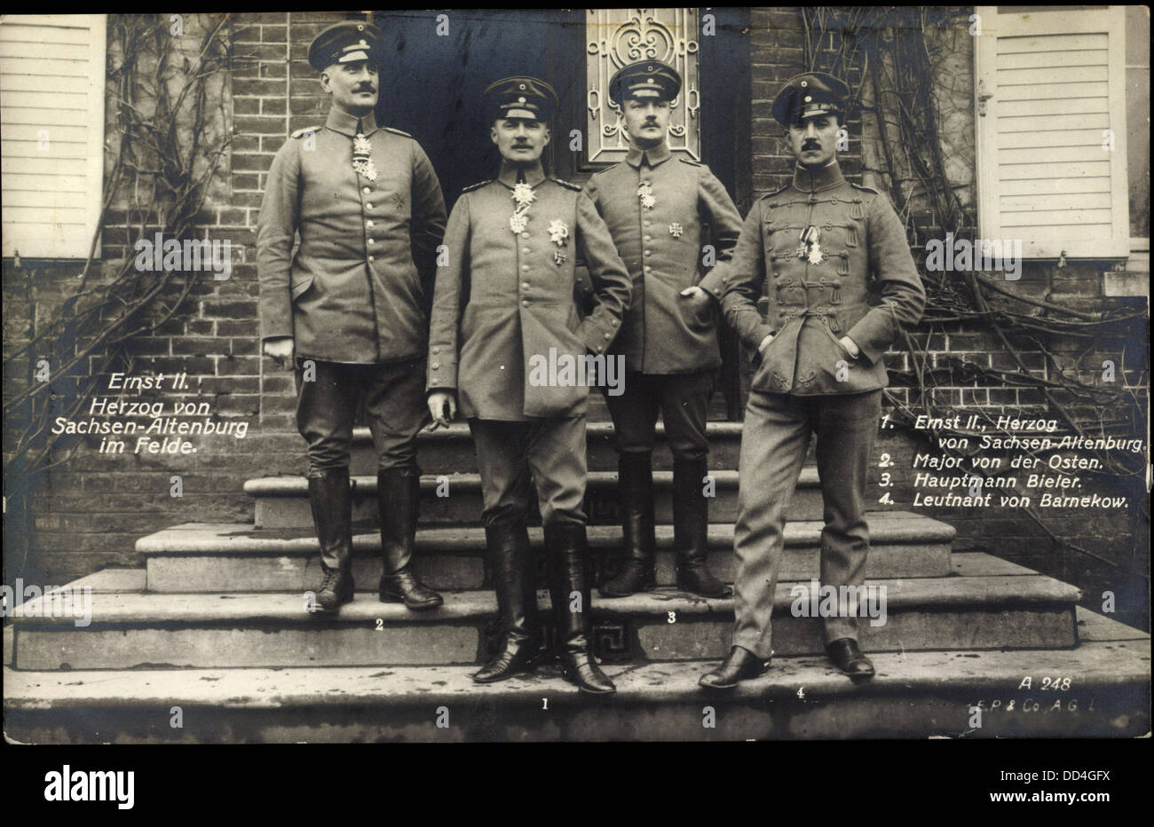 Ak Ernst II, Herzog von Sachsen Altenburg im Felde, Major von der Osten, Bieler ; Banque D'Images