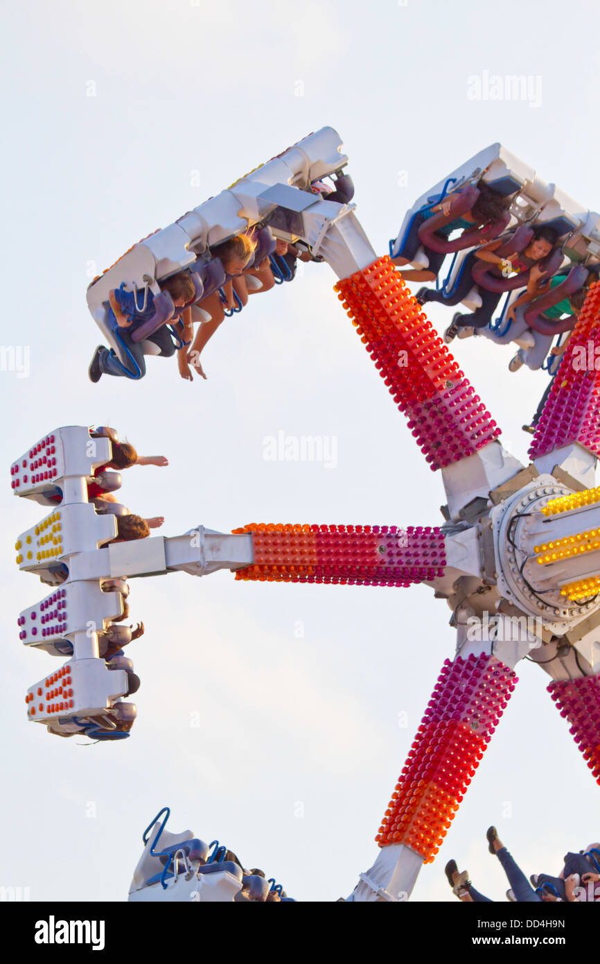 Amusement Park ride à la Indiana State Fair. IN, USA Banque D'Images