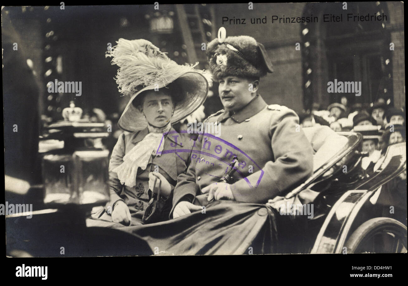 Ak Prinz Eitel Friedrich und Prinzessin von Preußen ; Banque D'Images