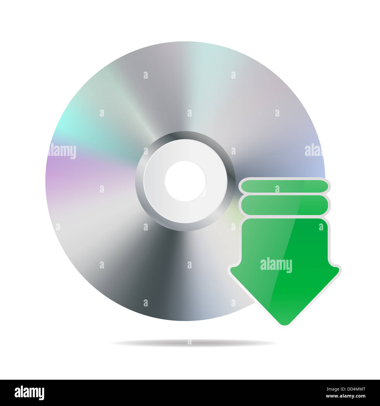 L'icône de cd avec la flèche Banque D'Images