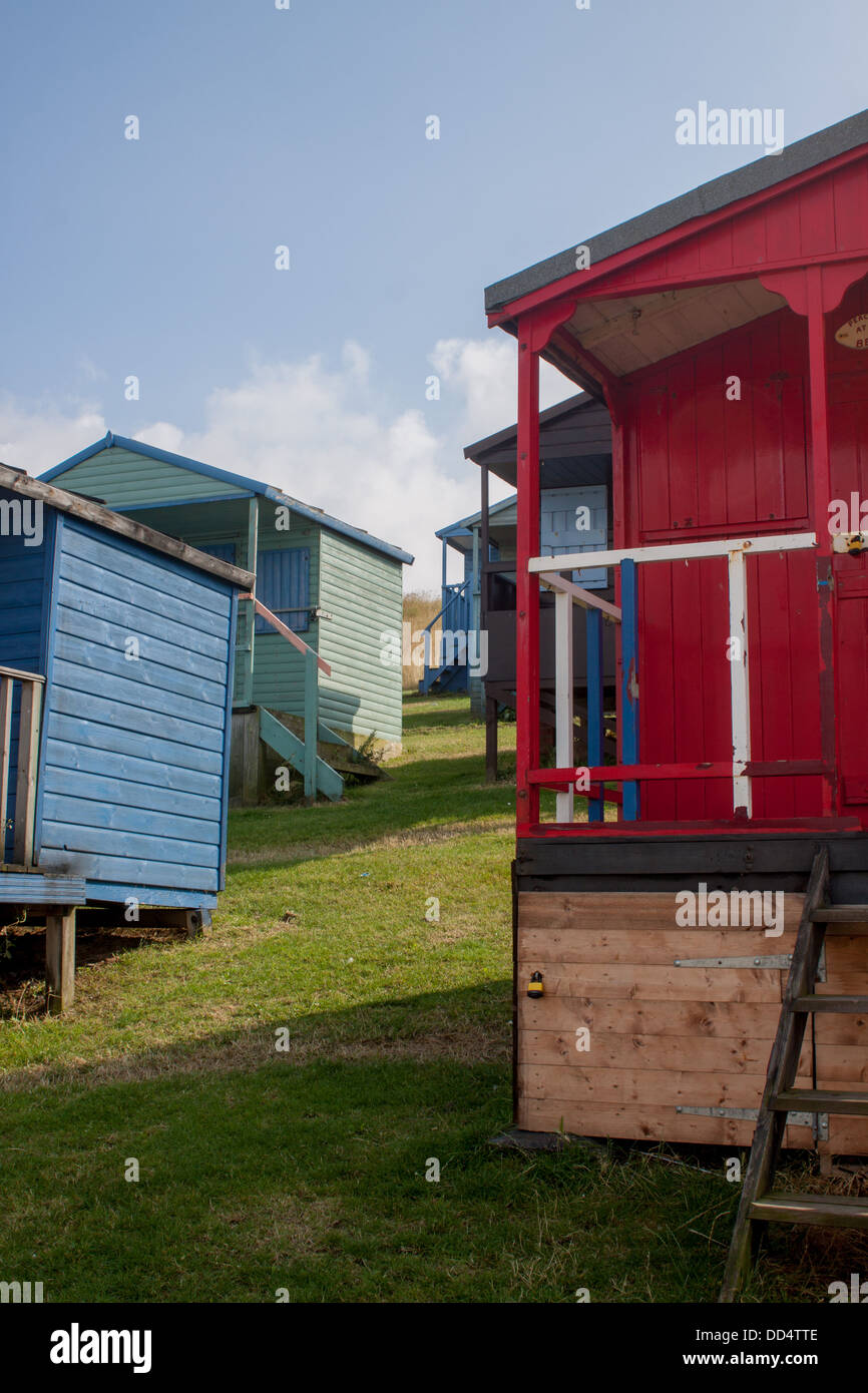 Cabines de plage Whitstable Kent UK Banque D'Images