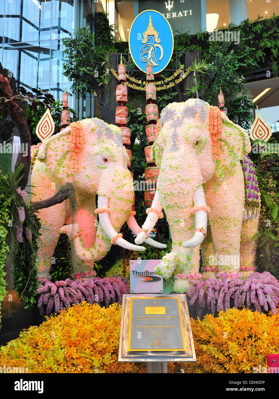 Bangkok's Orchid Show organisé par Siam Paragon pour célébrer le 81e anniversaire de Sa Majesté la Reine Sirikit de Thaïlande Banque D'Images