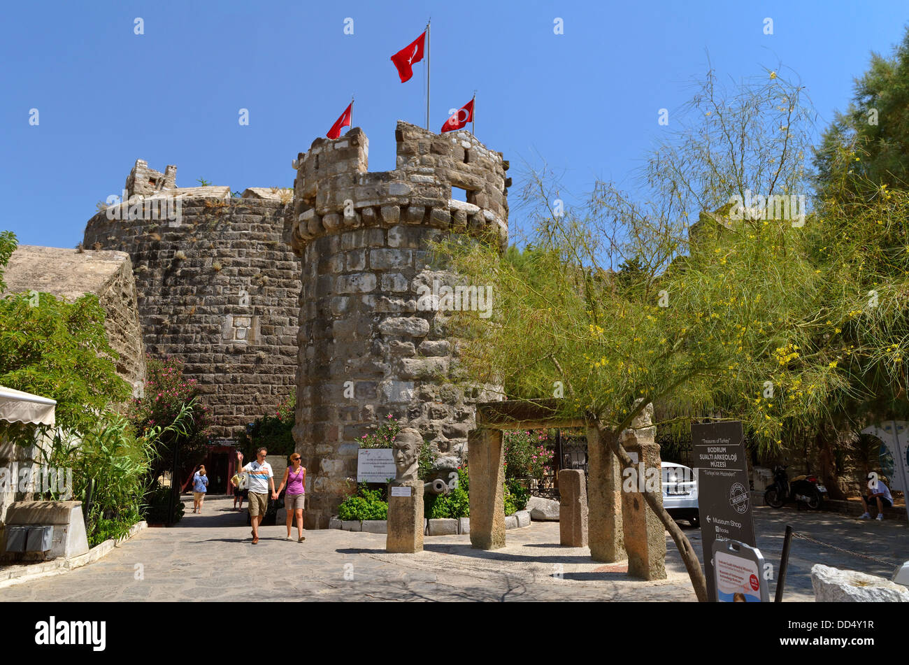 Entrée de Bodrum Castle et Musée d'archéologie sous-marine, Bodrum, Ville Province Muğla, Turquie Banque D'Images