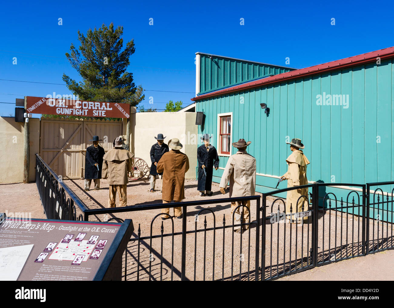 Mannequins représentant le gunfight à l'OK Corral, Tombstone, Arizona, USA Banque D'Images