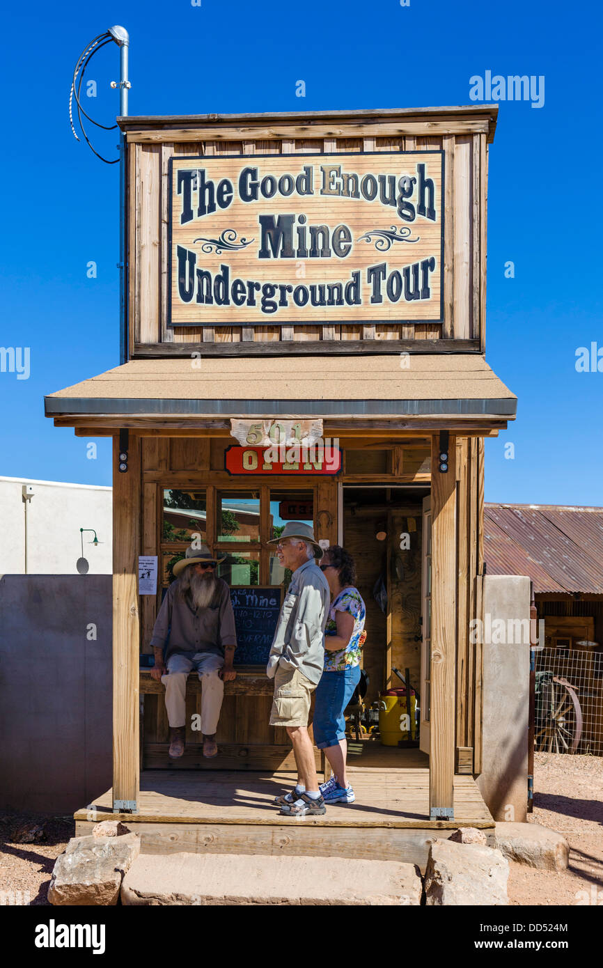 Ticket pour le stand Good Enough Mine Visite souterraine, Tombstone, Arizona, USA Banque D'Images