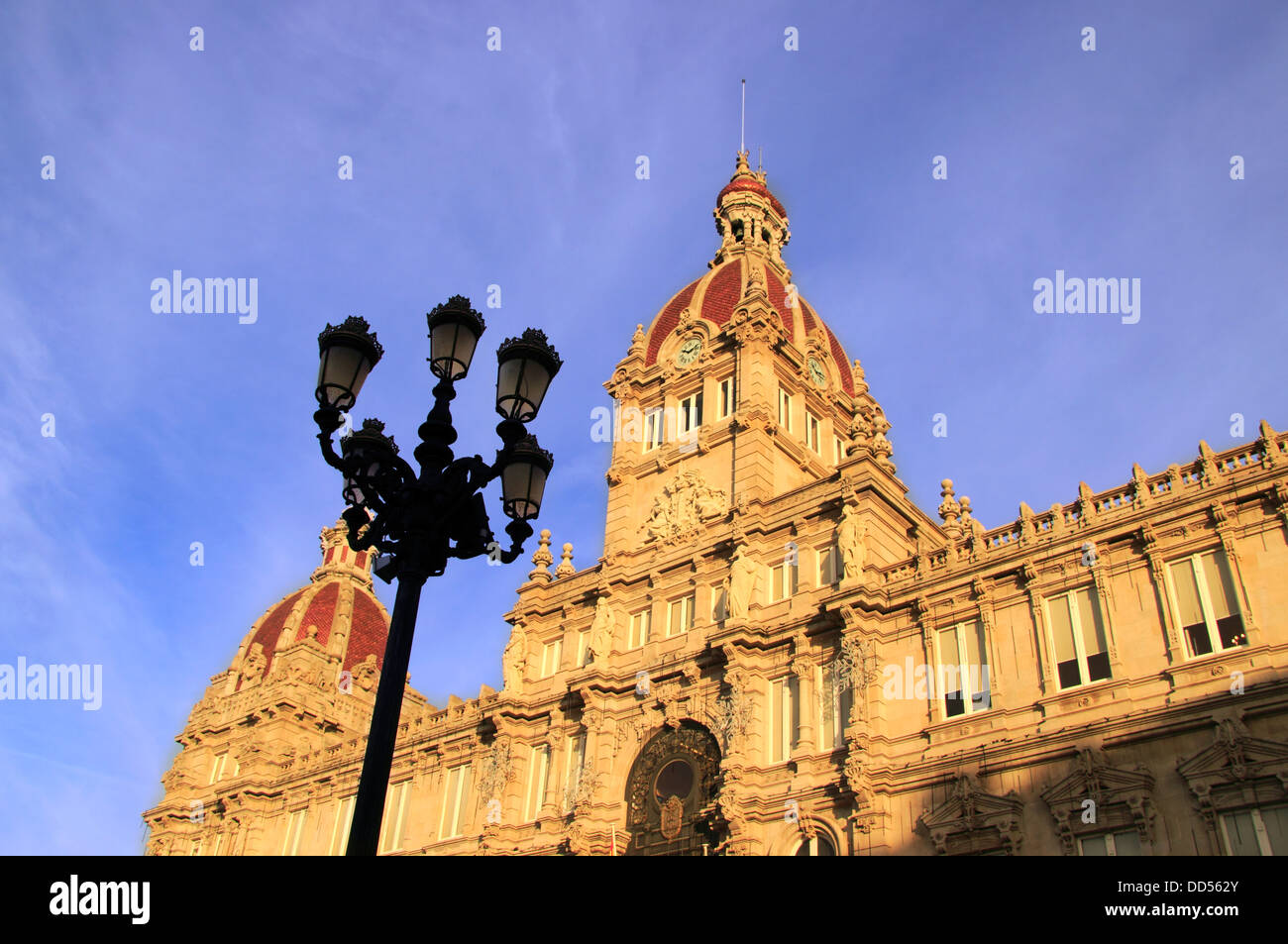 A Coruna Town Hall et bâtiment Conseil, Maria Pita Square, Galice, Espagne Banque D'Images