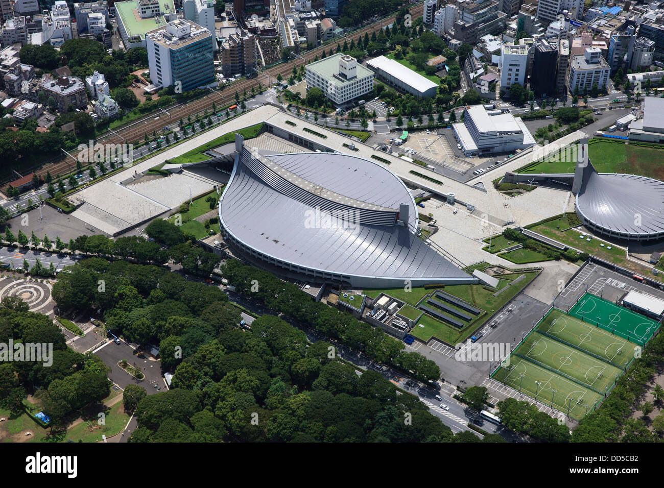 Stade national de Yoyogi : Tokyo, Japon : Vue aérienne du lieu proposé pour les Jeux Olympiques d'été de 2020. (Photo de bla) Banque D'Images