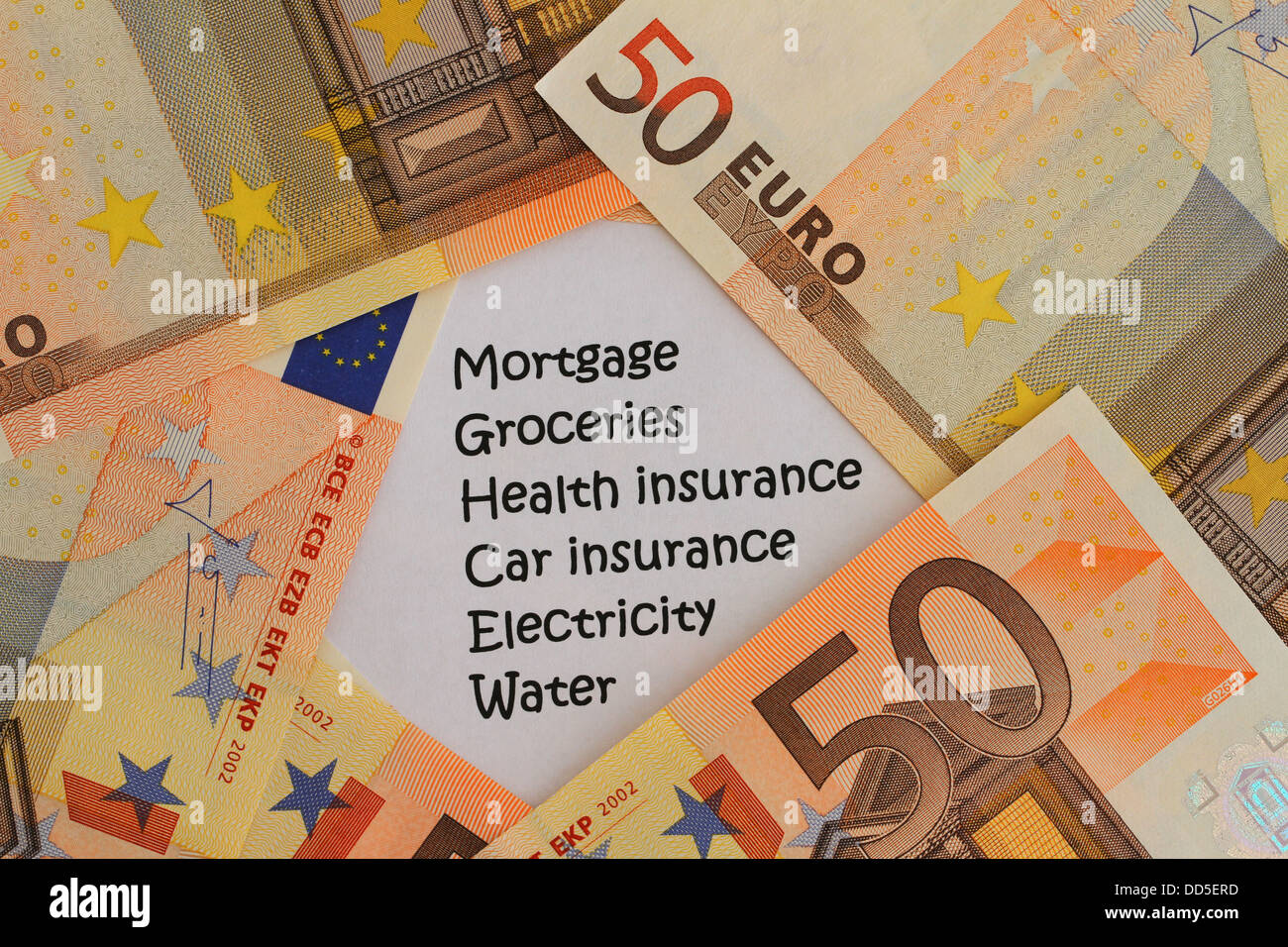 Concept de l'augmentation des coûts Banque D'Images