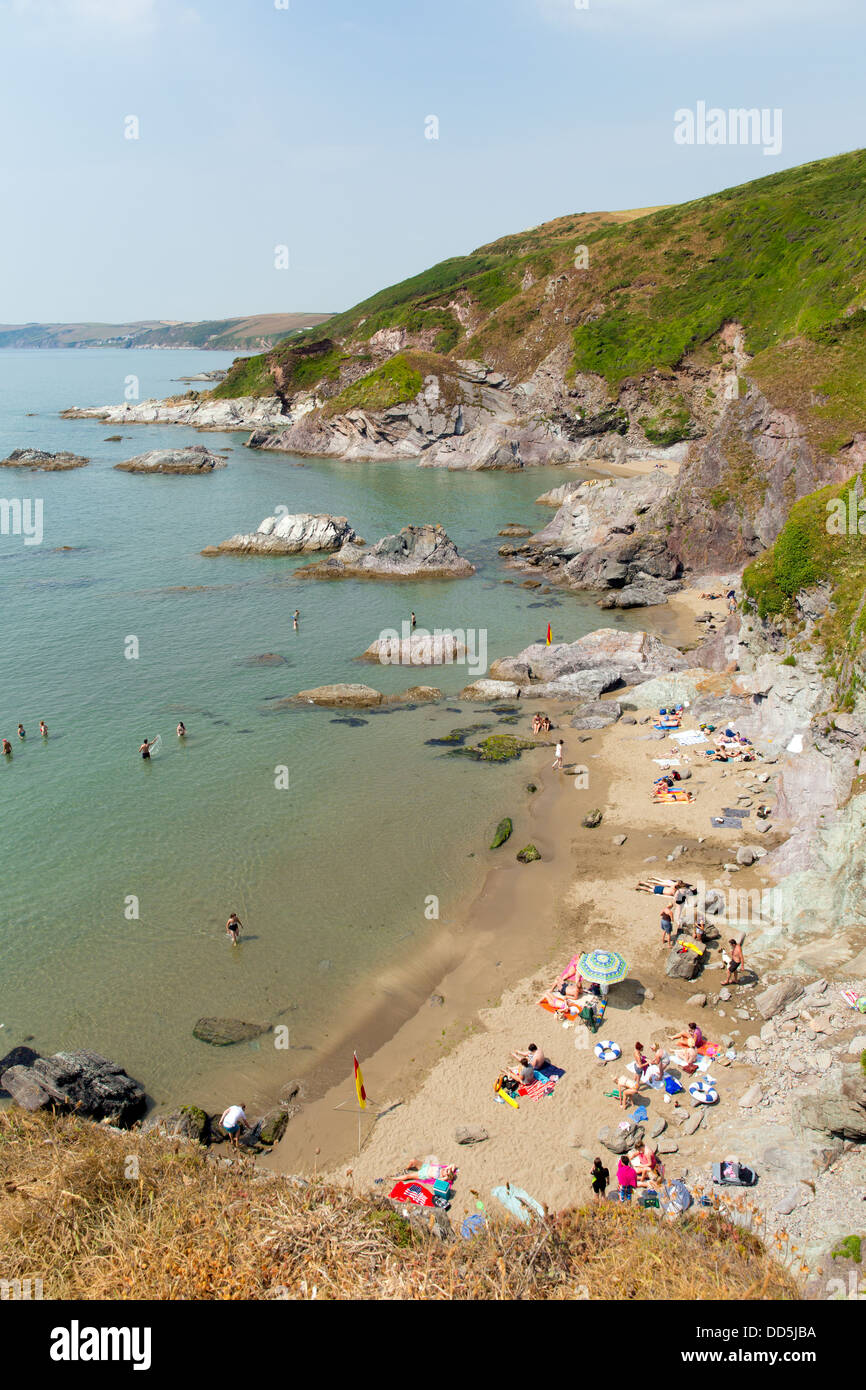 Côte de Whitsand Bay Cornwall England UK à proximité de Plymouth un jour d'été Banque D'Images