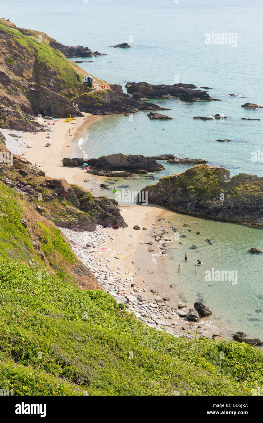 Plage de Whitsand Bay Cornwall England UK côte à proximité de Plymouth un jour d'été Banque D'Images