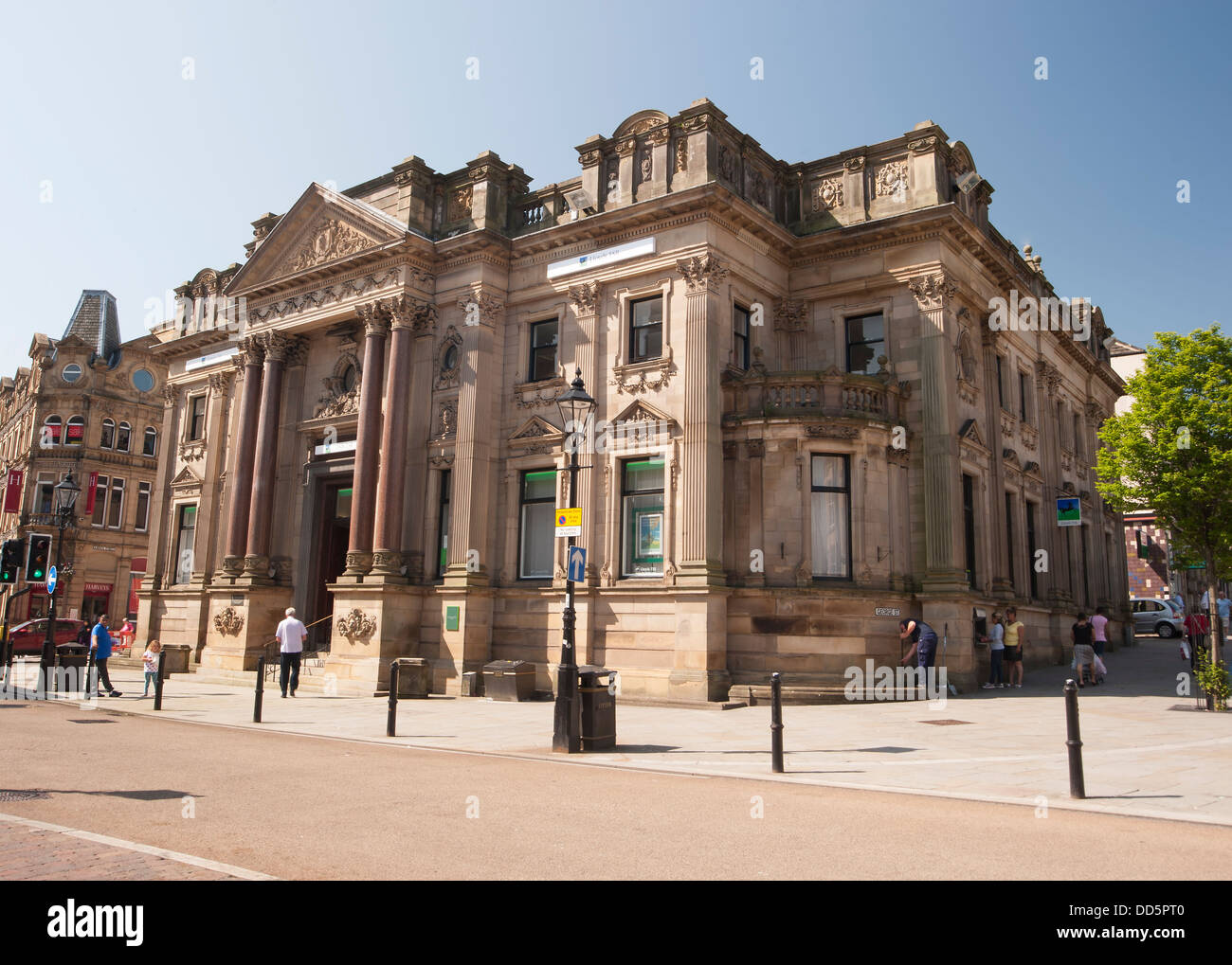 Greco roman victorien construit en grès bank building Banque D'Images