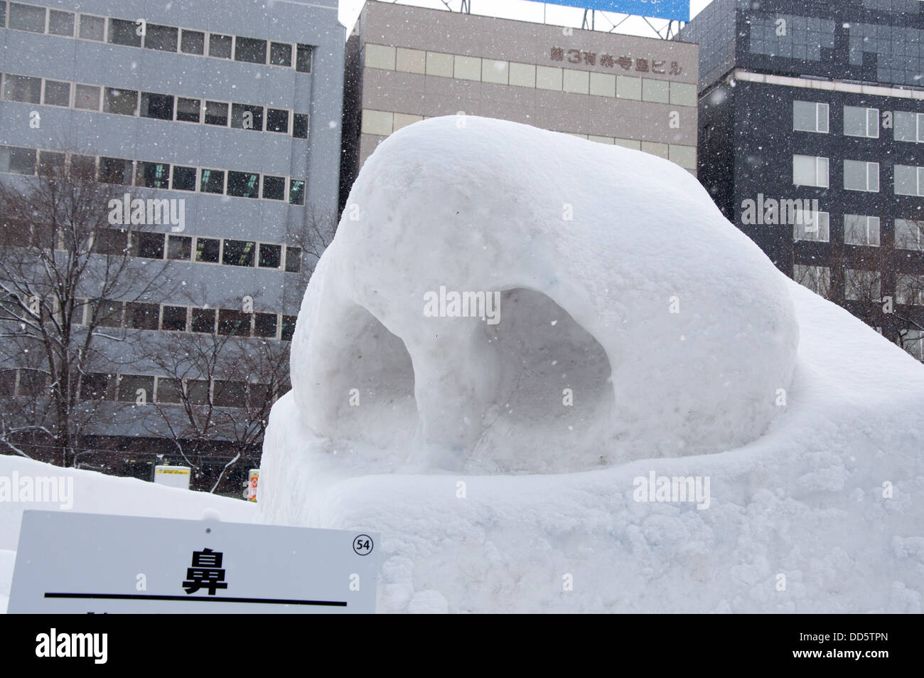 Structure du nez avec narine, Sapporo Snow Festival 2013 Banque D'Images