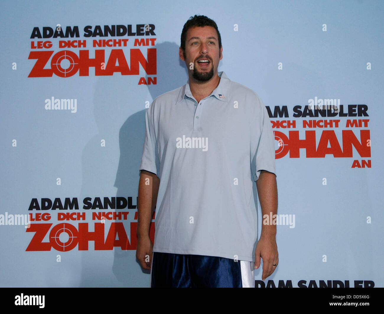 Adam Sandler au photocall du film 'Vous ne salissez pas avec le Zohan' à Berlin le 28 juillet en 2008. Banque D'Images