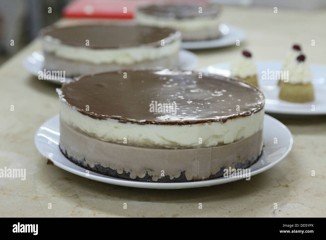Gâteau à la crème au chocolat Banque D'Images