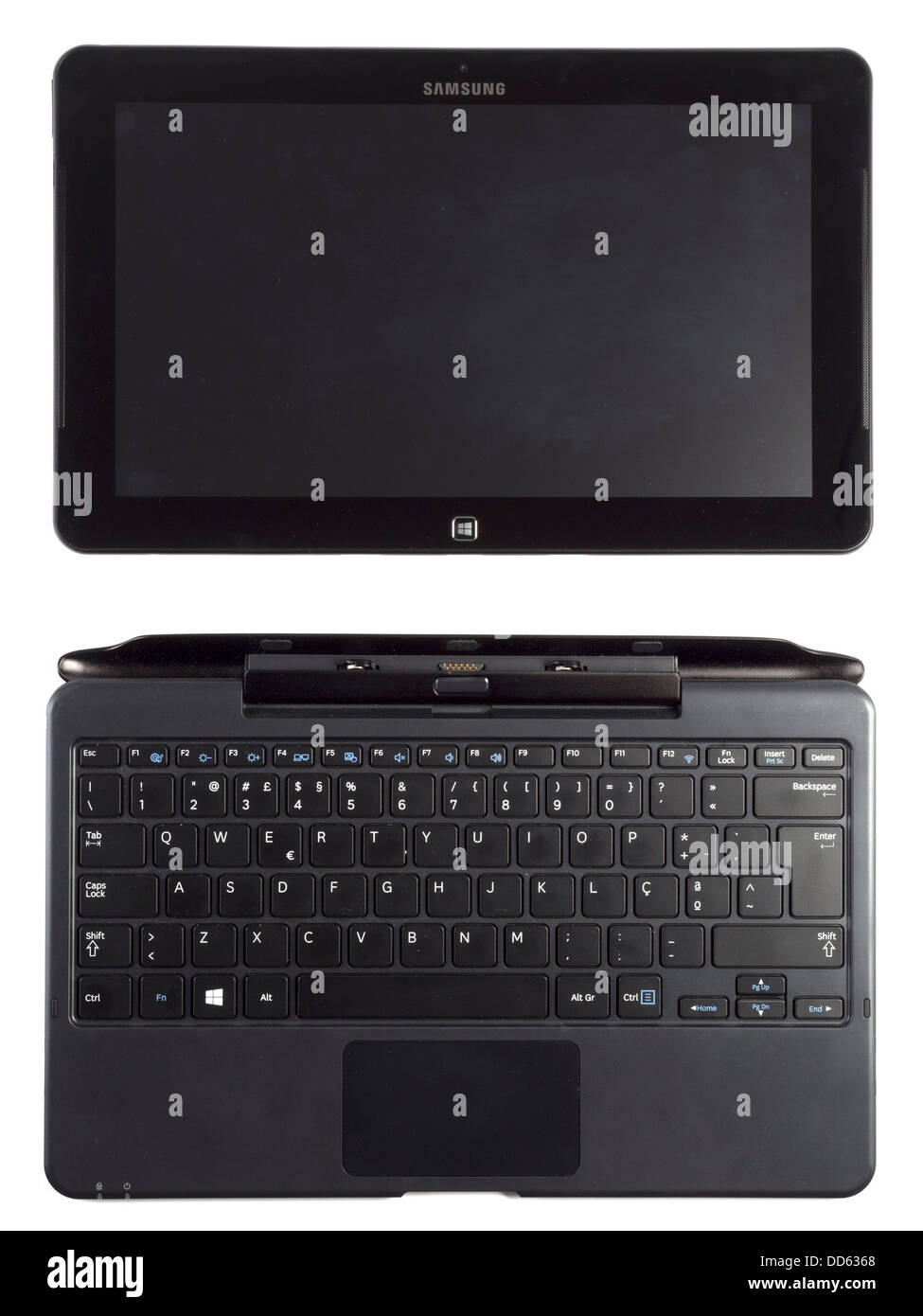 Samsung Ativ Smart PC Tablet computer cut out isolé sur fond blanc Banque D'Images