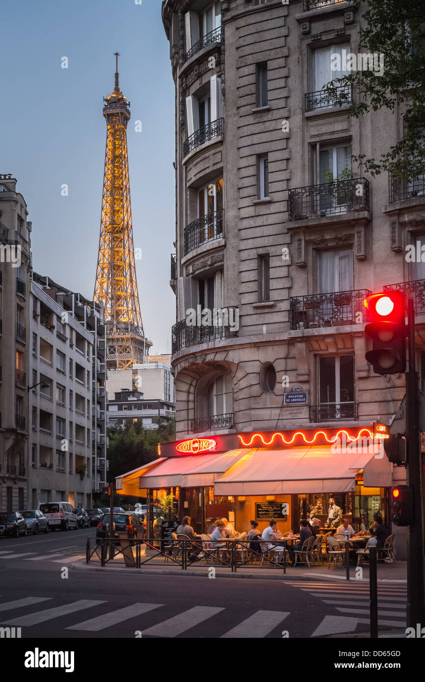 Cafe in Paris France. Banque D'Images