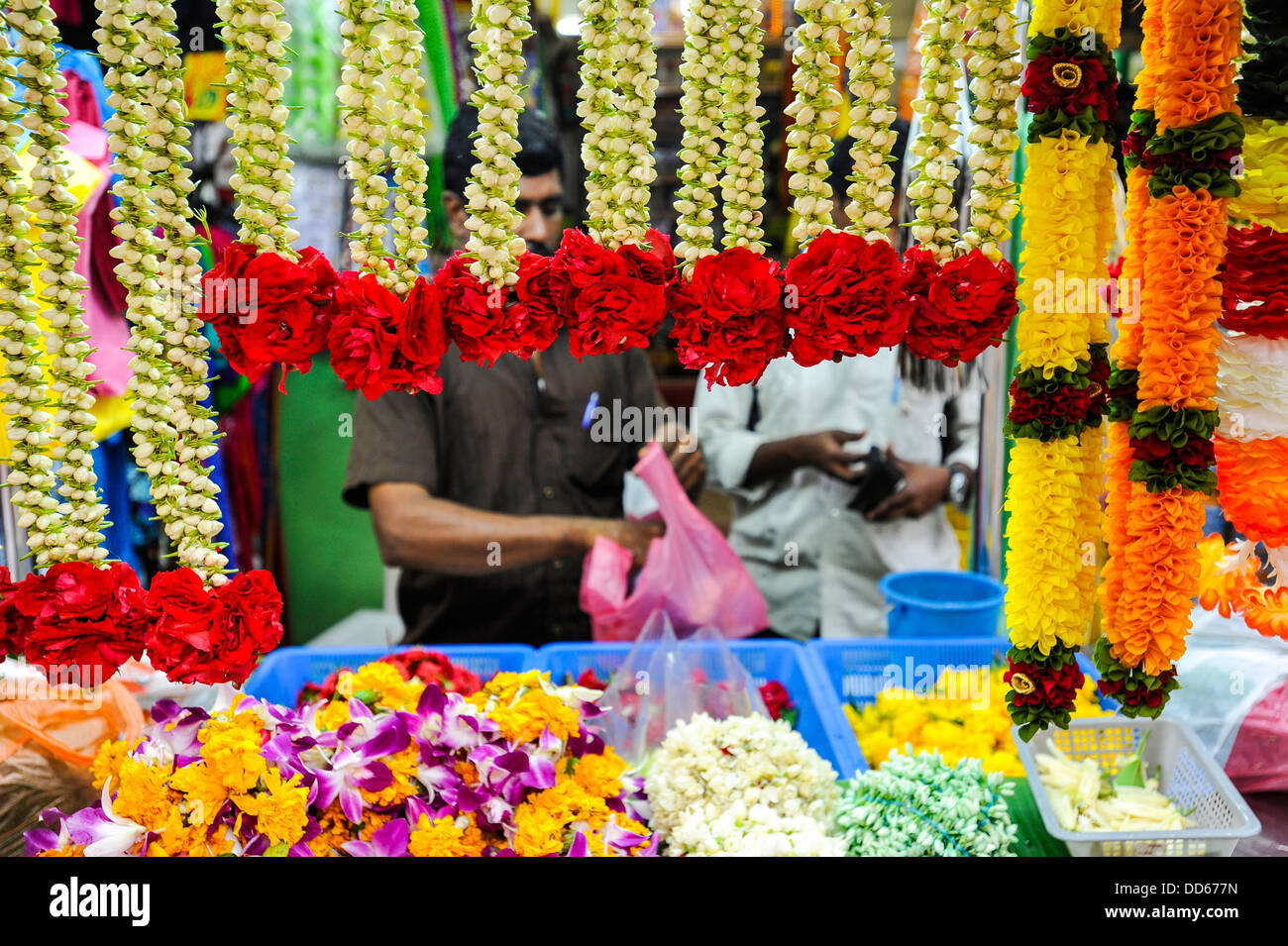 Marché aux Fleurs en Asie Singapour Little India Banque D'Images