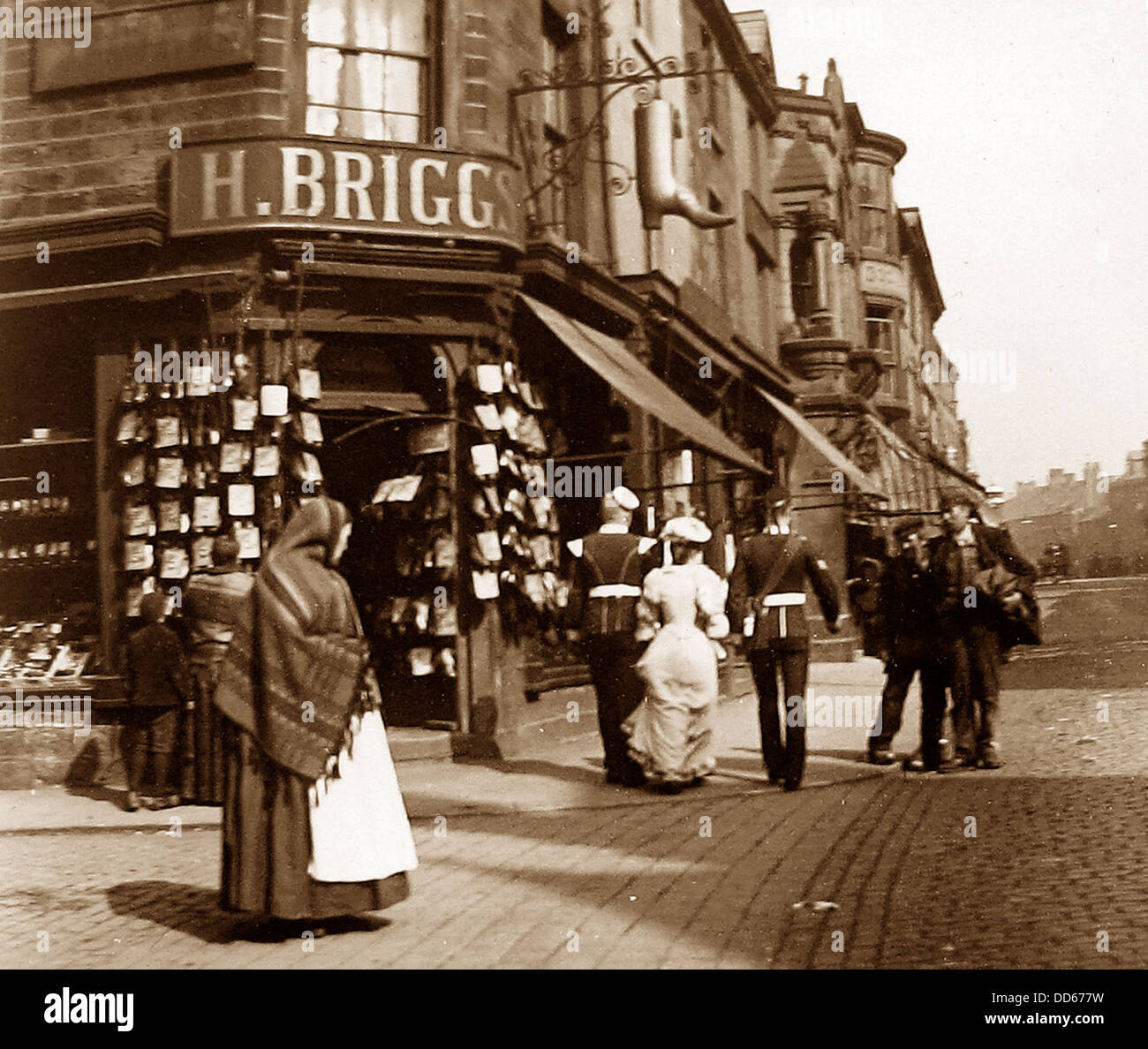 Burnley, rue Saint-Jacques, début des années 1900 Banque D'Images