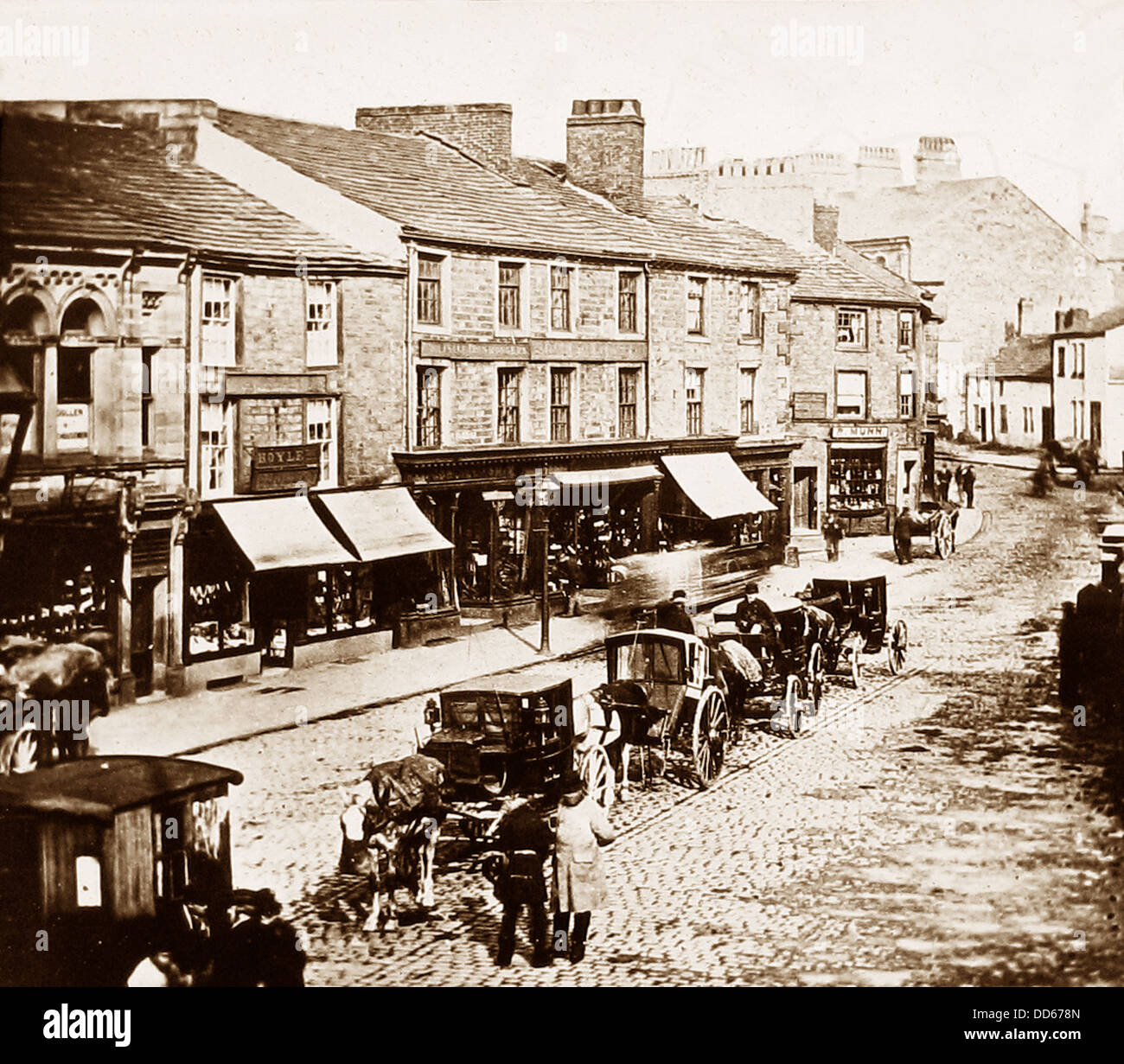 Centre de Burnley en 1880 Banque D'Images