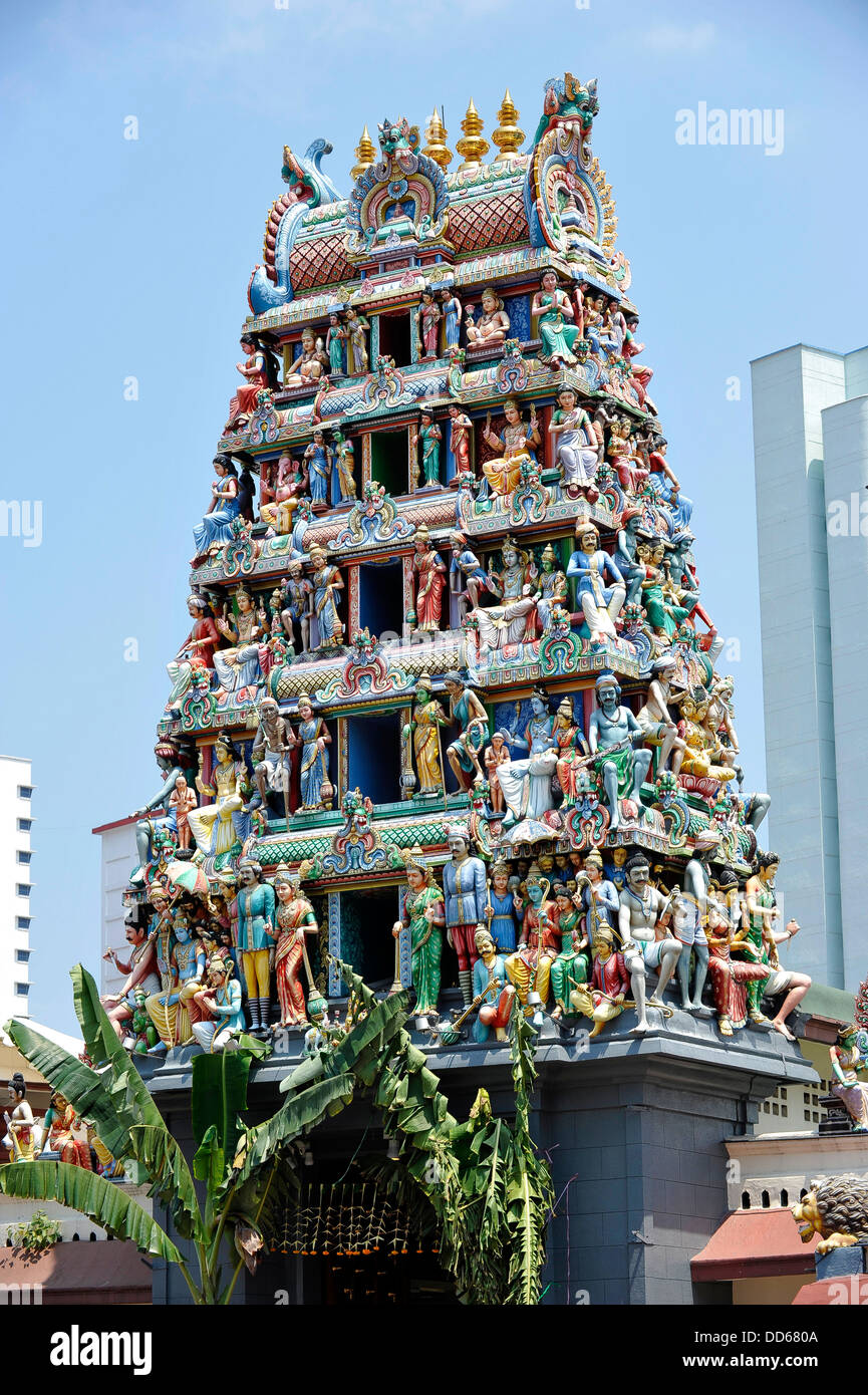 Asie Singapour Sri Mariamman Temple Hindou Banque D'Images