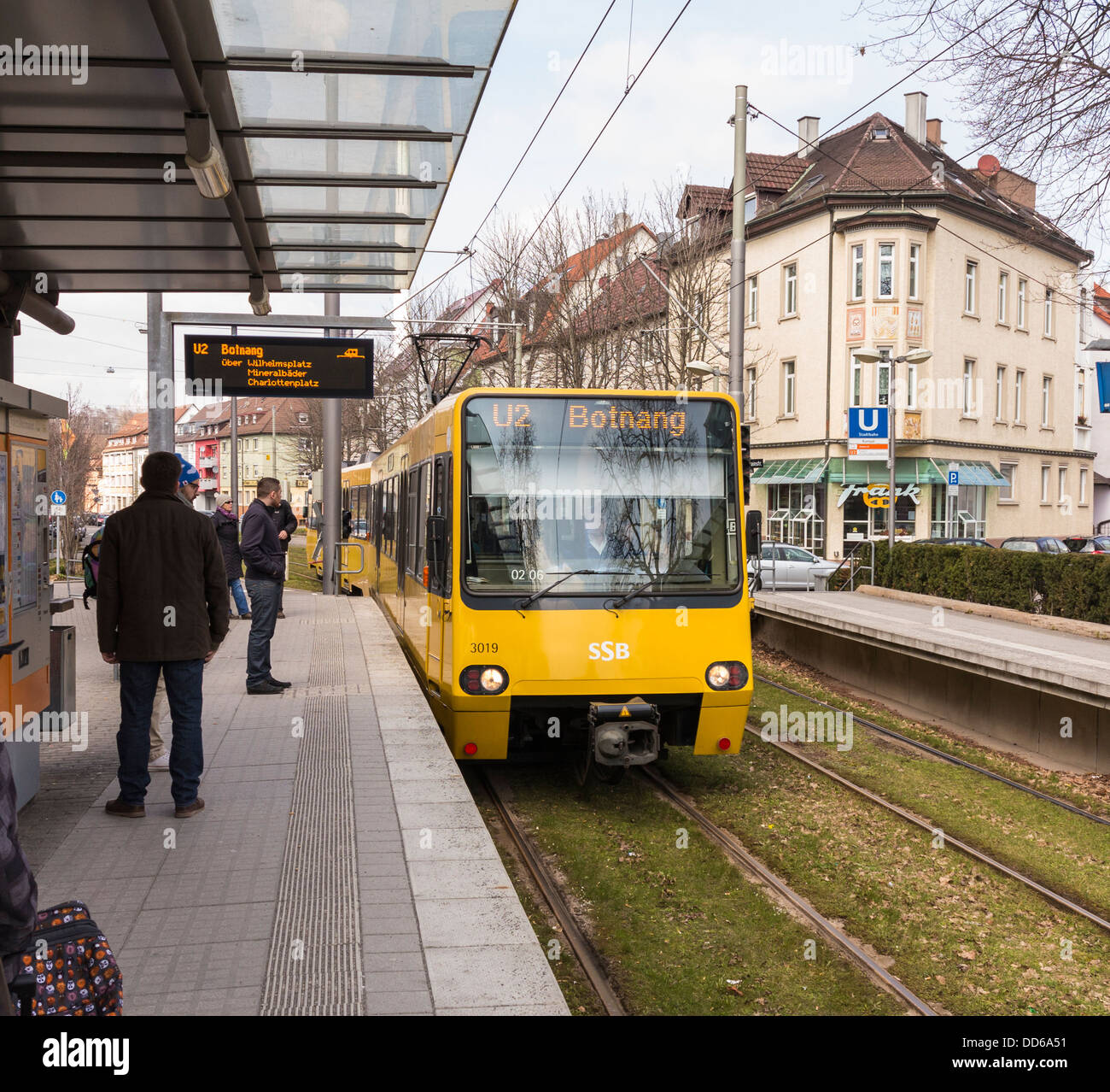 Train, Allemagne - dans le centre-ville de Stuttgart Banque D'Images