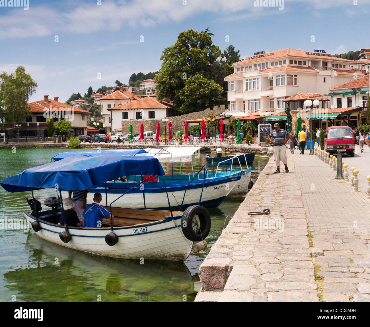 Ohrid, Macédoine, Europe - au bord du lac Ohrid Banque D'Images