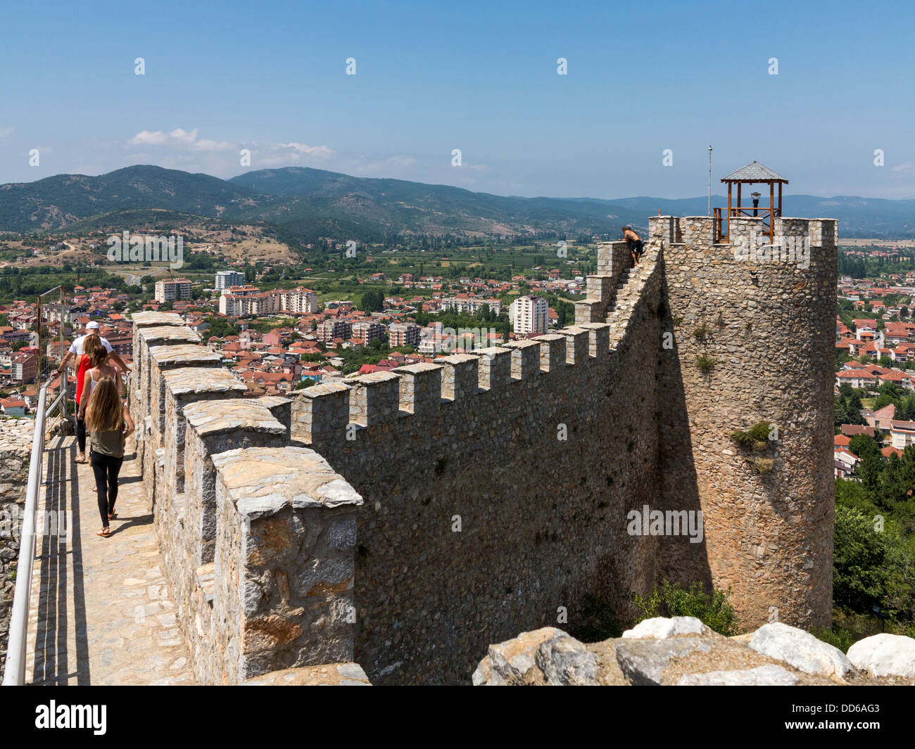 La forteresse de Samuil / Voiture Samoil's Castle, à Ohrid, Macédoine, Europe Banque D'Images