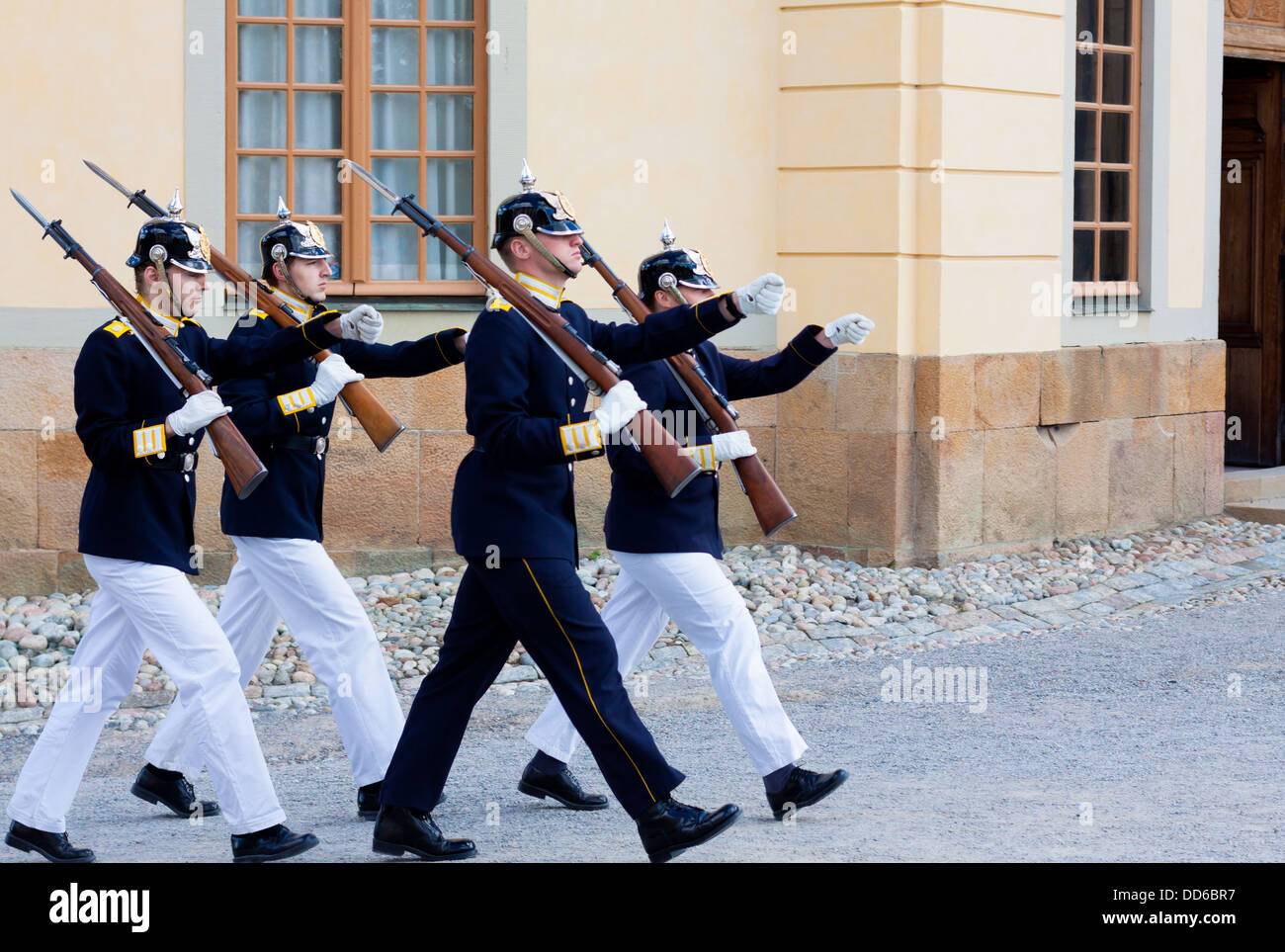 Garde au Palais Royal de Stockholm, Suède le 22 août 2013 Banque D'Images