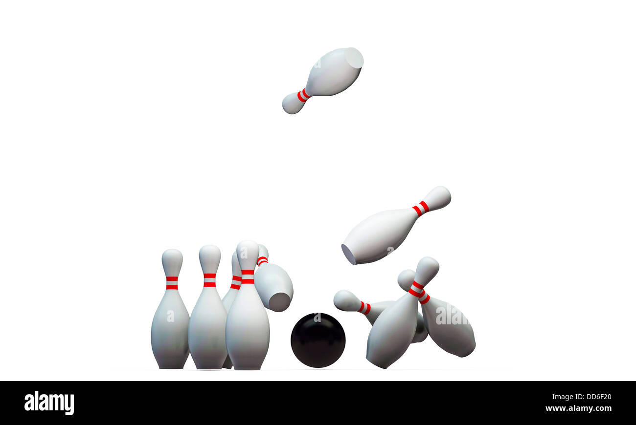 Des quilles isolé sur fond blanc Banque D'Images