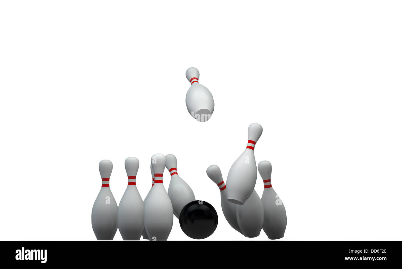 Bowling pin isolé sur fond blanc Banque D'Images