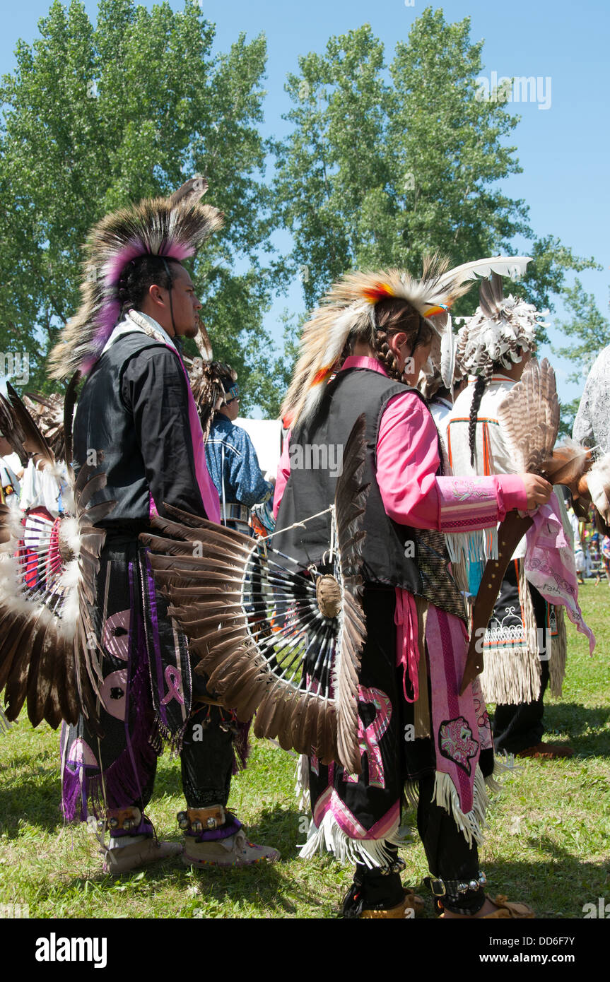 Le territoire mohawk de Kahnawake, Québec cérémonie pow wow autochtones Canada Banque D'Images