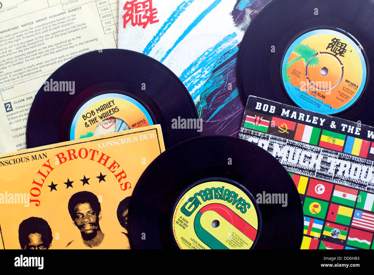 Collage d'enregistrements reggae Banque D'Images