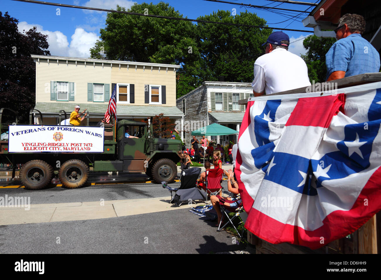 Les vétérans des guerres étrangères participent à 4th des parades du jour de l'indépendance de juillet, Catonsville, Maryland, États-Unis Banque D'Images