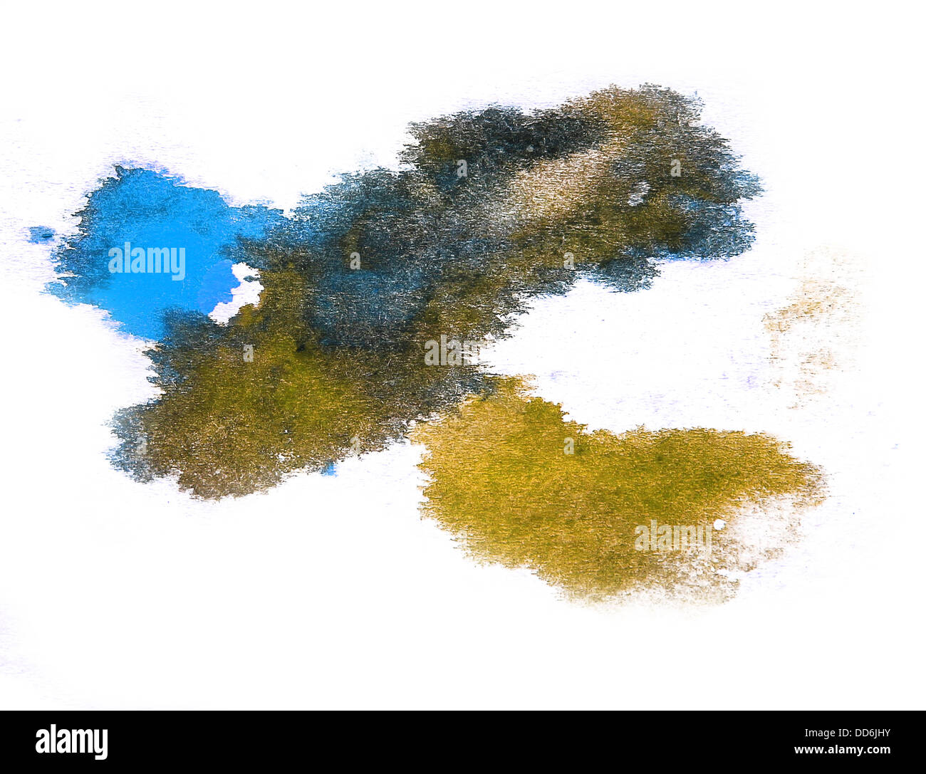 Brun Bleu encre aquarelle splatter splash grunge fond blot résumé splat texture spray art Banque D'Images