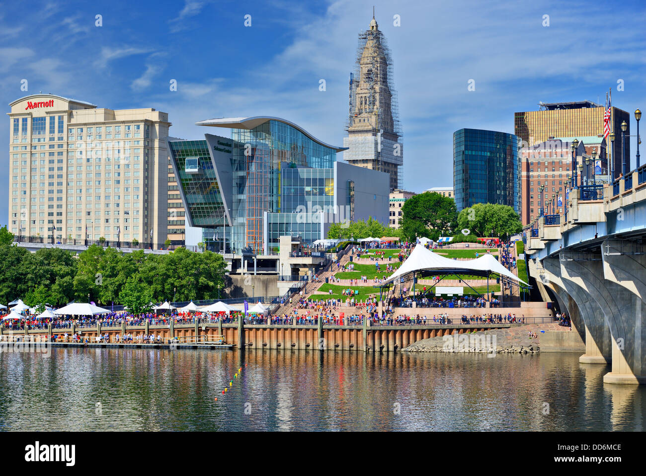 Hartford, Connecticut, USA au bord de l'eau. Banque D'Images
