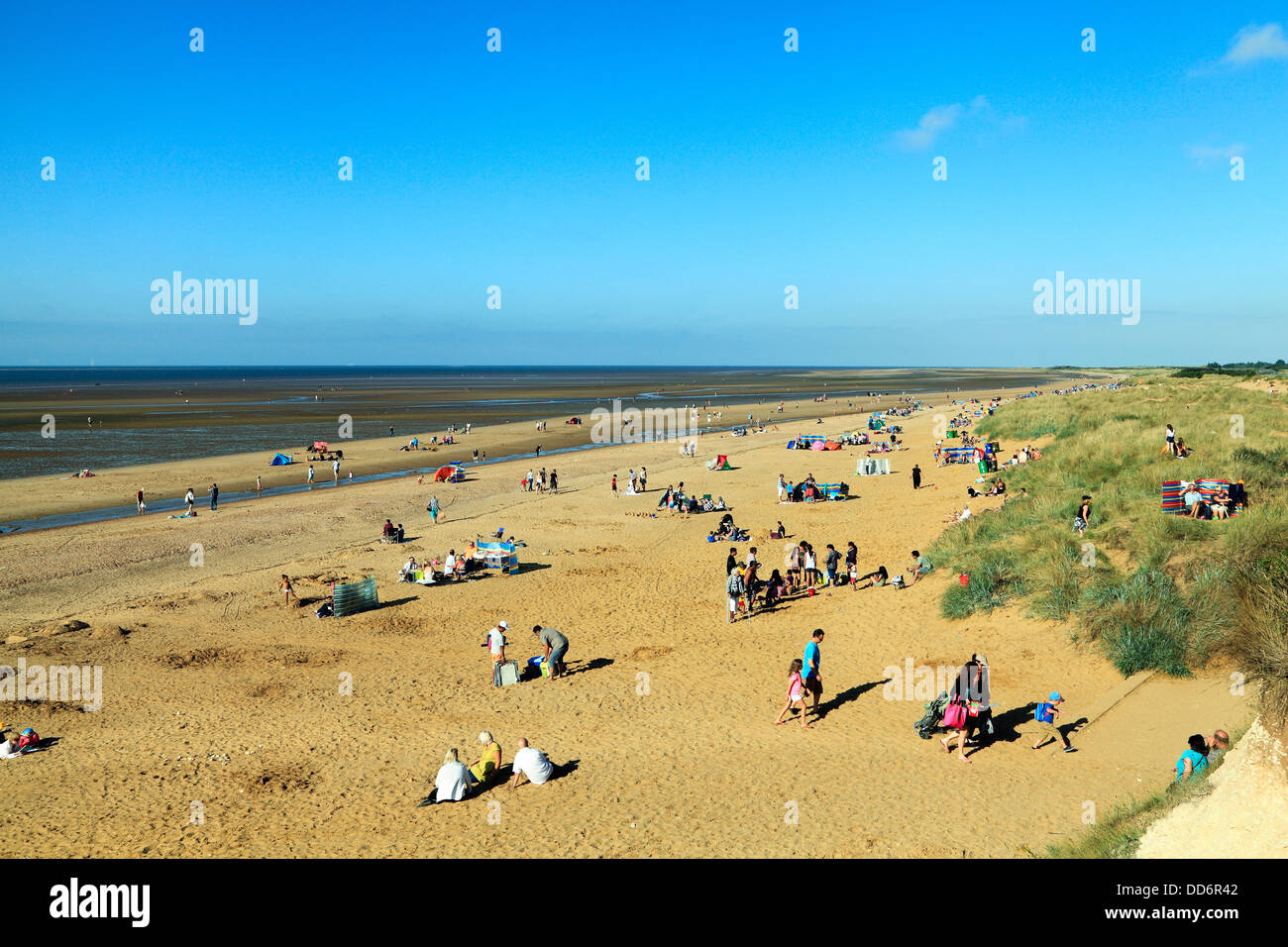 Old Hunstanton Plage, côte de la mer du Nord, Norfolk, England UK English plages de sable Banque D'Images