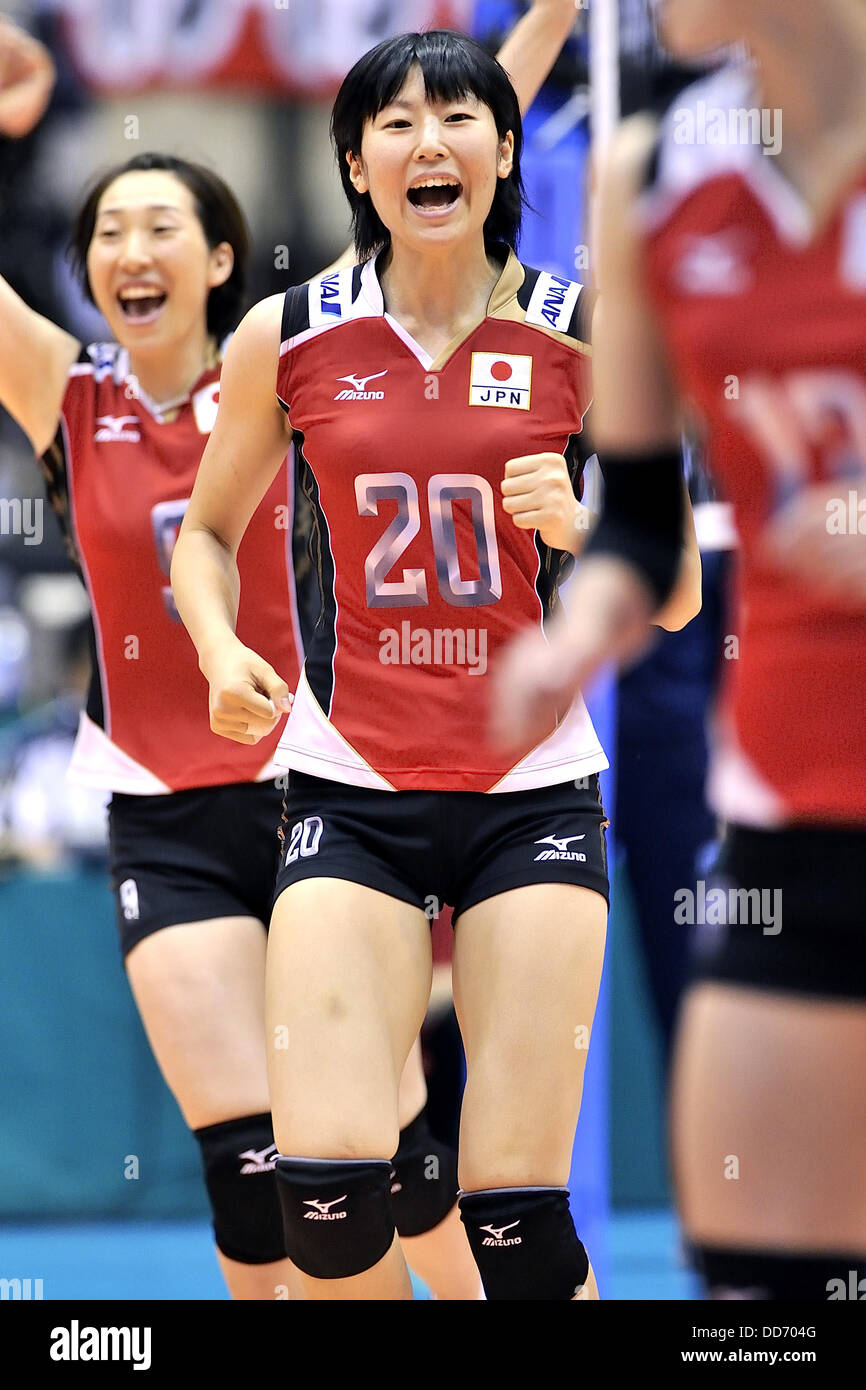 Aimi Kawashima (JPN), le 16 août 2013 - Volley-ball : 2013 FIVB World Grand Prix, Tour préliminaire la semaine 3 M Piscine Japon match 0-3 Bulgarie à Sendai Gymnasium à Sendai, Miyagi, Japon. (Photo par Ryu Makino/AFLO) Banque D'Images