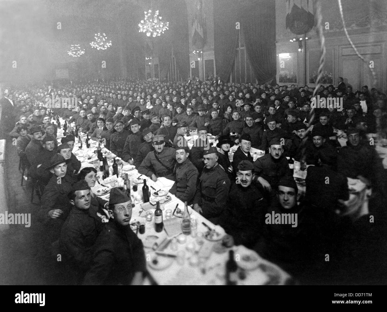 Pâque Sedar dîner donné par Jewish Welfare Board au service des hommes dans l'American Expeditionary Forces. Paris, France. World Banque D'Images