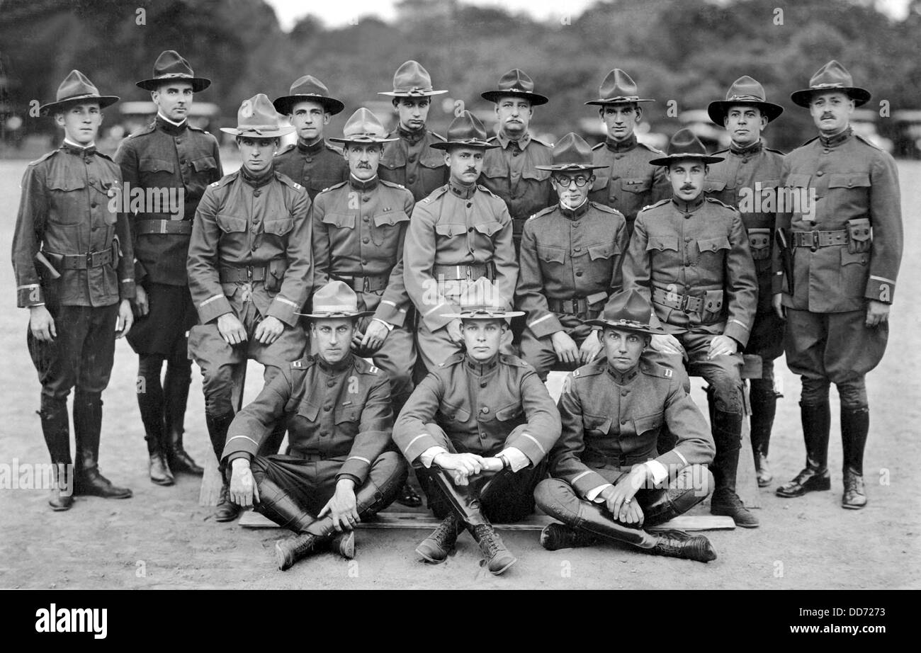 Des dirigeants de la Morristown, New Jersey, Bataillon d'infanterie. La Première Guerre mondiale. juillet 1918. Banque D'Images