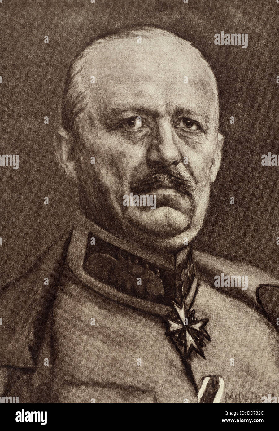 Le général allemand, Erich Ludendorff, chef d'état-major général des armées allemandes à partir de 1916 - 1918. Banque D'Images