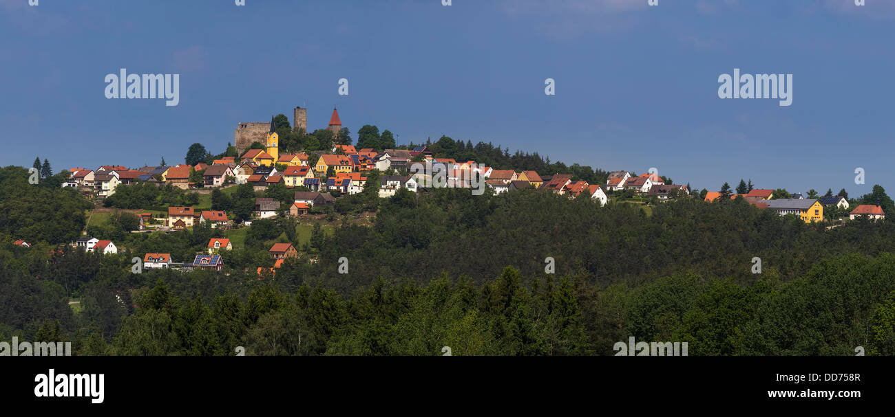 Germany, Bavaria, vue de la vieille ville et le Château Banque D'Images