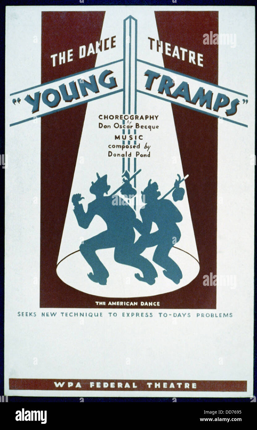 Poster pour WPA Federal Theatre Project, "Les jeunes clochards' 1936-1937. (BSLOC 2013 7 95) Banque D'Images